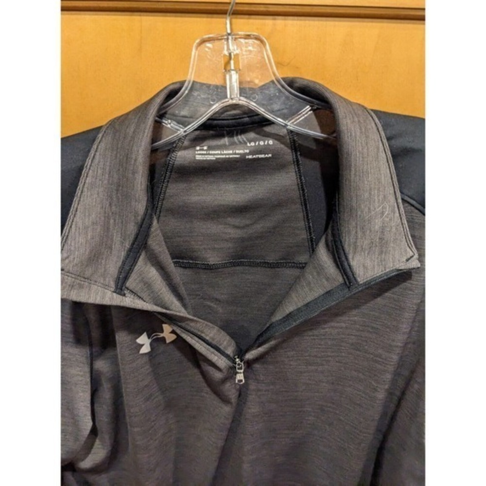 Under Armour Men's Heatgear Longsleeve Performance Polo Shirt Large Gray loose - Picture 3 of 4
